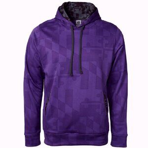 Maryland Ghosted Flag Tribute Purple Hoodie Pullover NEW Fast Ship